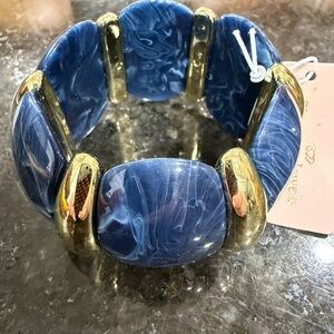 Chic Blue and Gold Bracelet